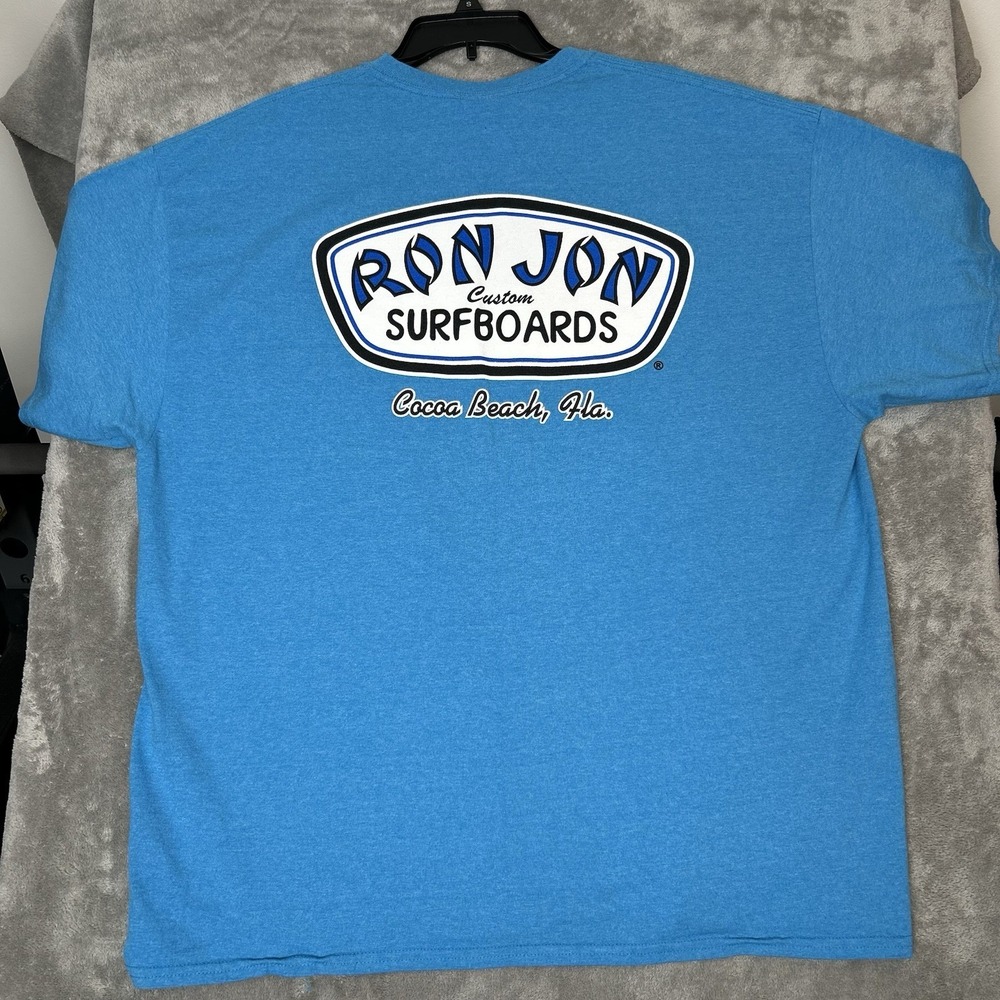 Vintage Blue Ron Jon Surf Shop Size 2XL Cocoa Beach FL T-Shirt Custom Surfboards